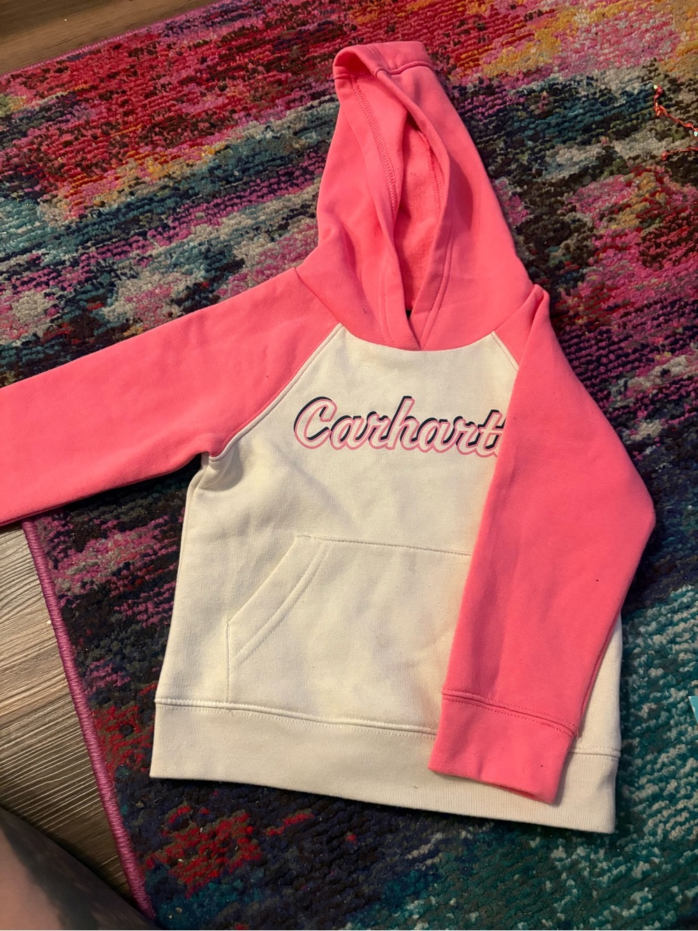 Carhartt Pink and Cream Girls' Hooded Sweatshirt